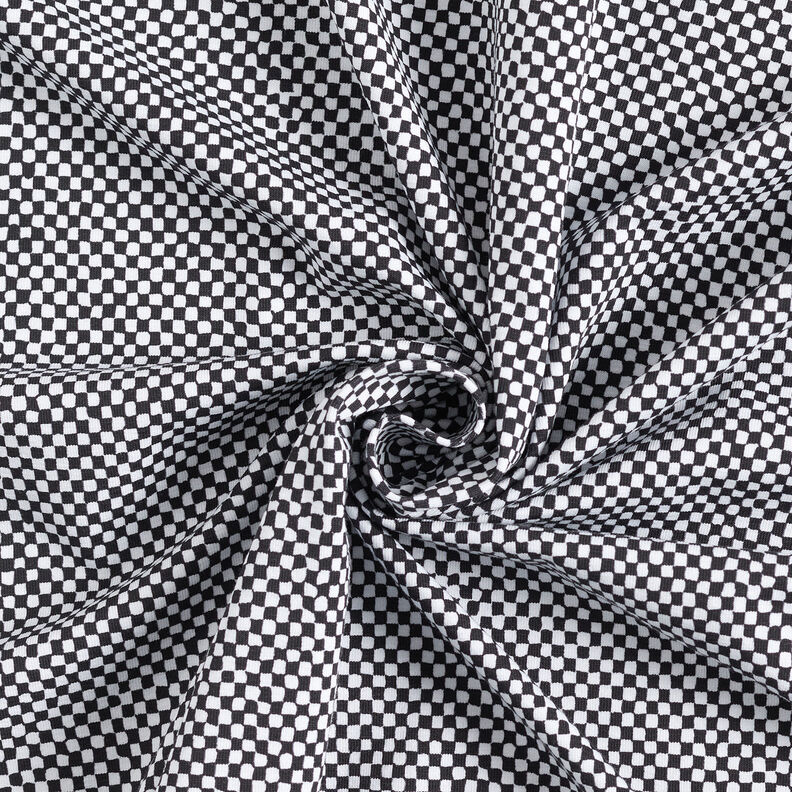 GOTS Jersey coton Mini-carreaux | TCC x LOOKS by Wolfgang Joop – noir/blanc,  image number 5