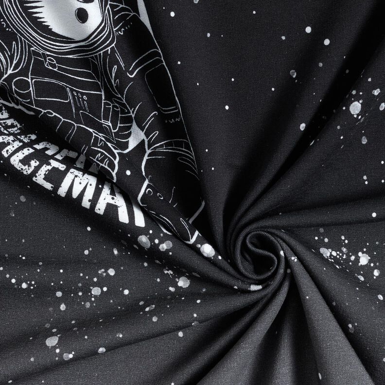 French Terry Panel Spaceman | Glitzerpüppi – noir/blanc,  image number 3
