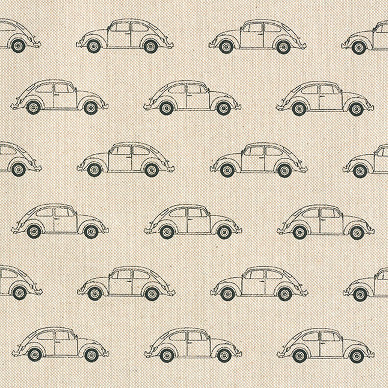 Tissu de décoration Semi-panama coccinelle mini VW – nature/noir,  image number 1