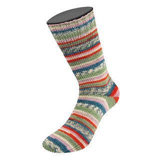 LANDLUST Sockenwolle „Bunte Bänder“, 100g | Lana Grossa – rouge/bleu, 