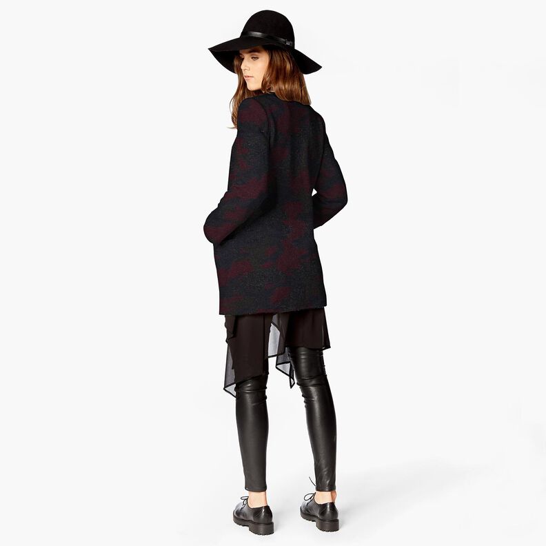 Tissu pour manteau Mélange de laine Camouflage – noir/merlot,  image number 5