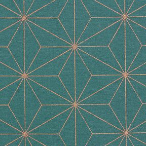 Tissu de décoration Canvas Étoiles Art déco – pétrole/or, 