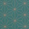 Tissu de décoration Canvas Étoiles Art déco – pétrole/or,  thumbnail number 1