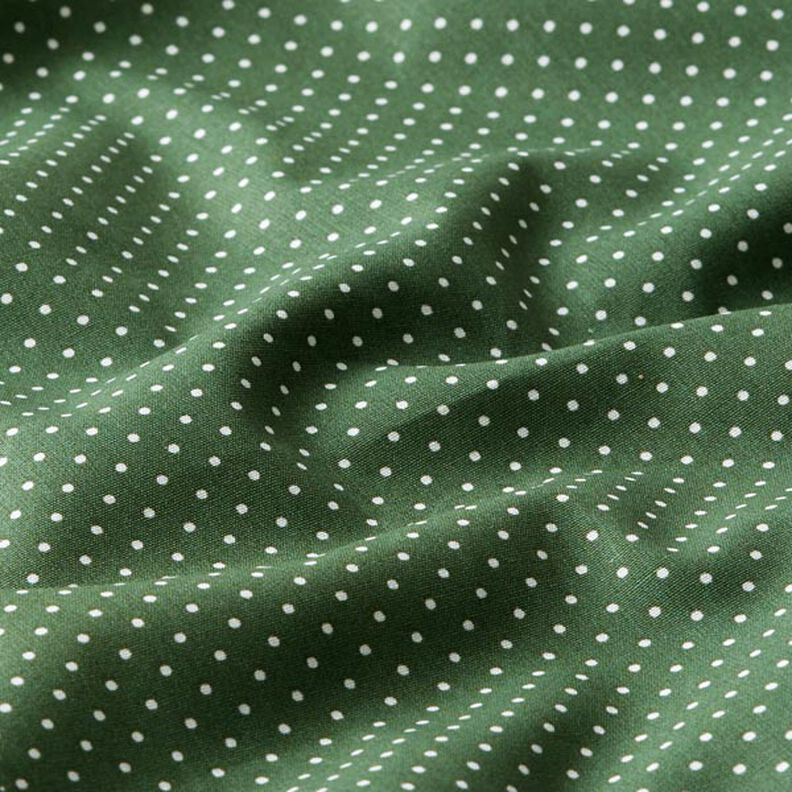 Popeline coton Petits pois – vert foncé/blanc,  image number 2