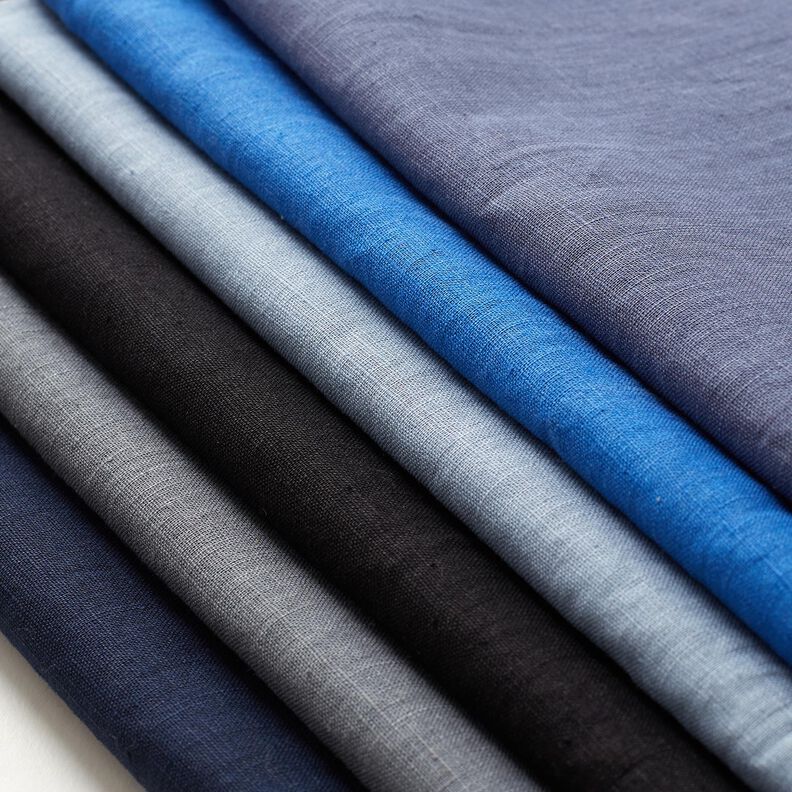 Lin mélangé léger prélavé – gris bleu,  image number 5