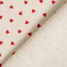 Tissu de décoration Semi-panama Mini cœurs dispersés – nature/rouge,  thumbnail number 4