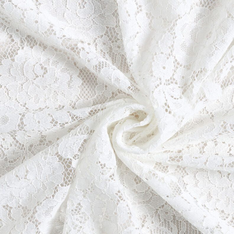 Tissu fin en dentelle Motif floral – blanc,  image number 5