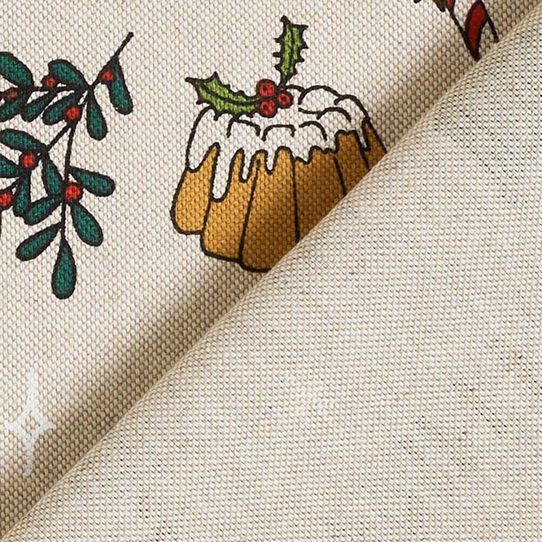 Tissu de décoration Semi-panama Esquisses hivernales – nature/pin,  image number 4