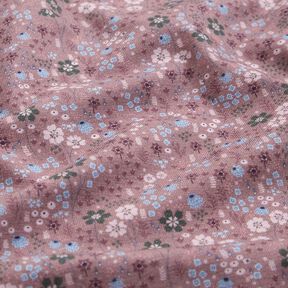 Jersey coton prairie fleurie au milieu de la forêt Impression numérique – vieux rose foncé, 