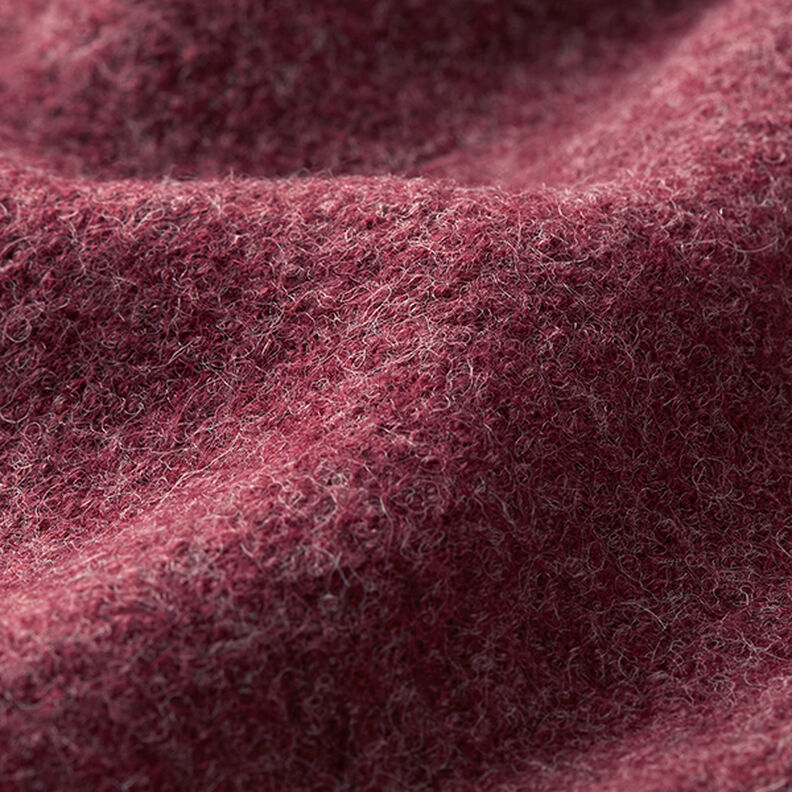 Loden de laine foulé Chiné – rouge bordeaux,  image number 2