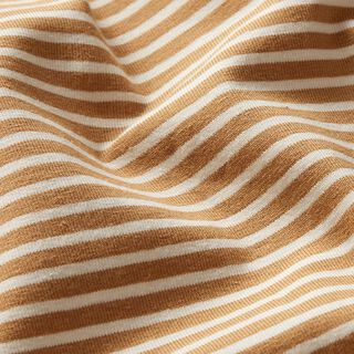 Jersey de coton Fines rayures – crème/cannelle, 