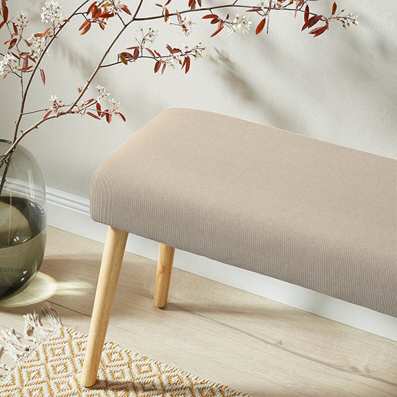 Tissu de revêtement Velours milleraies – beige, image number 6