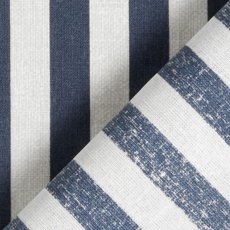 Tissu en coton Cretonne rayures marines – bleu noir/taupe clair, image number 4