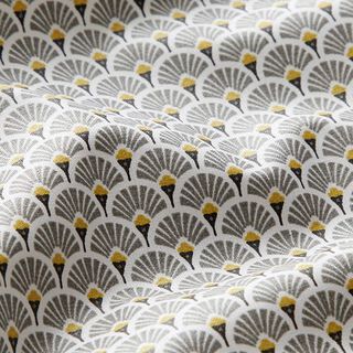 Coton enduit Petit éventail – gris | Reste 50cm, 