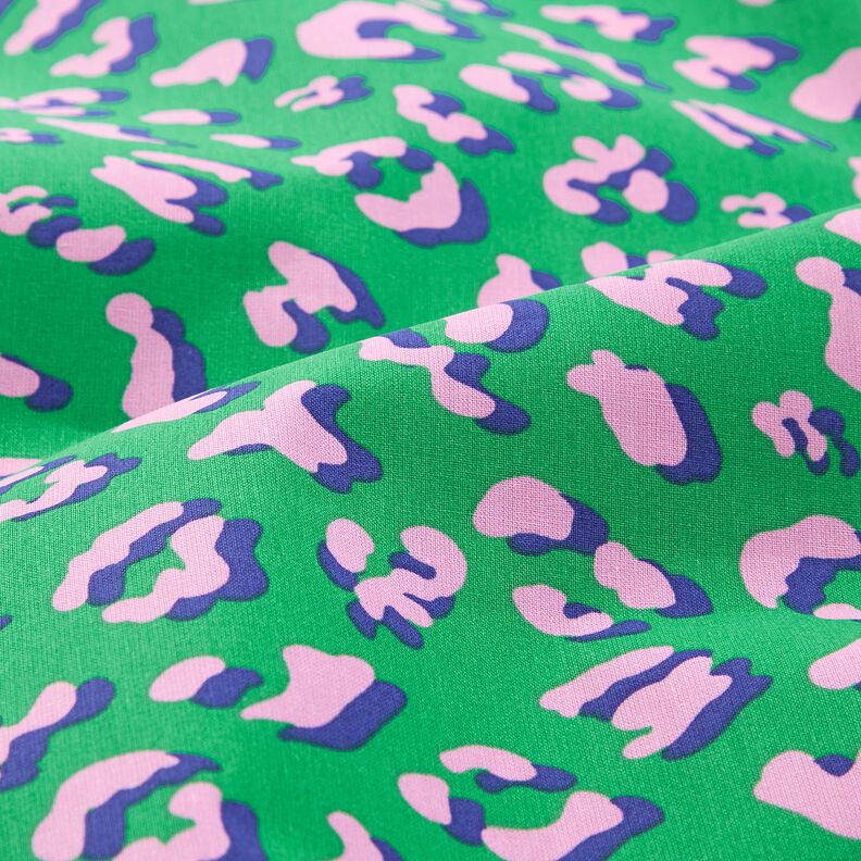 Coton enduit motif léopard abstrait | Poppy Fabrics – vert/rose, image number 2