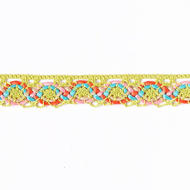 Dentelle au fuseau Colors [20 mm] - vert fluo/turquoise,  image number 1
