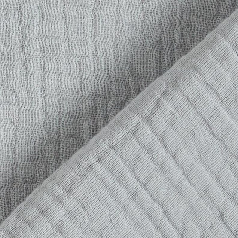 GOTS Tissu triple gaze de coton – gris clair,  image number 5