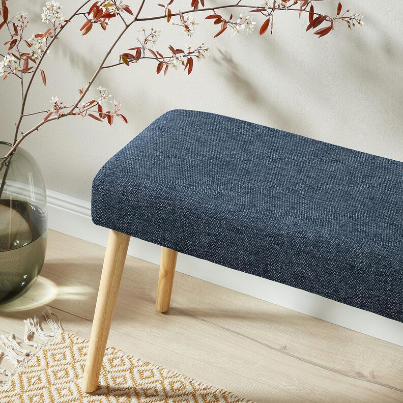 Tissu de revêtement Chenille Chiné – bleu/argent,  image number 6