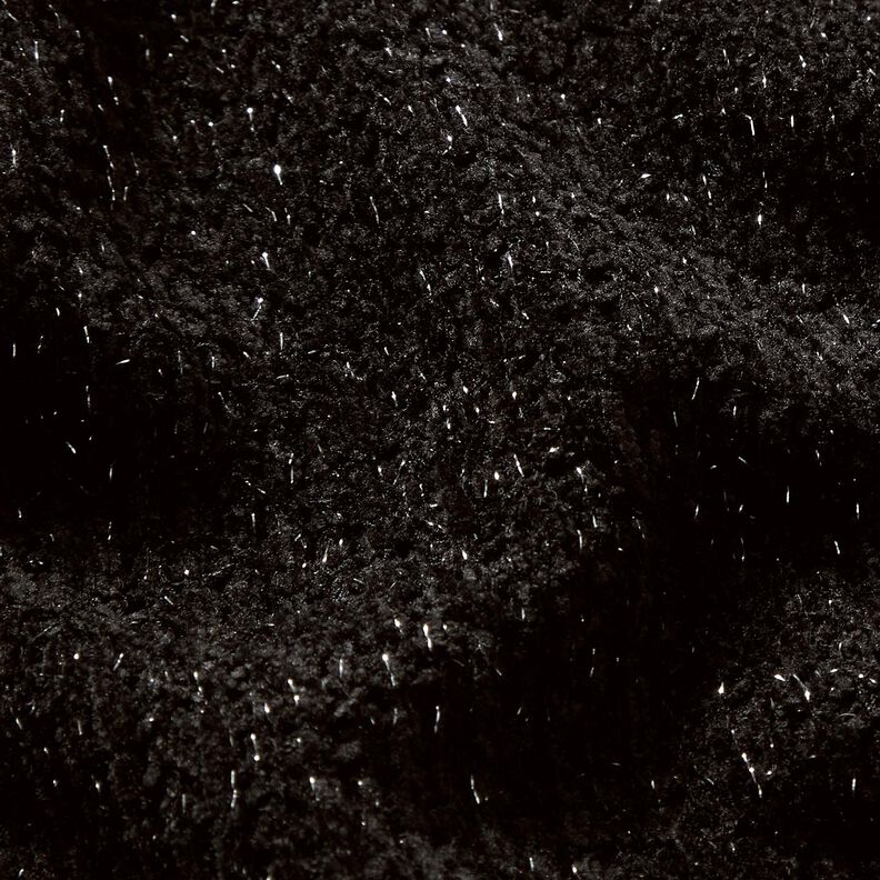Chenille Jacquard maille Paillettes – noir/argent vieilli métallisé,  image number 2