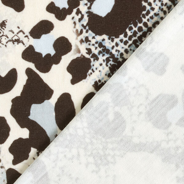 Jersey polyester Imprimé serpent – blanc/noir,  image number 4