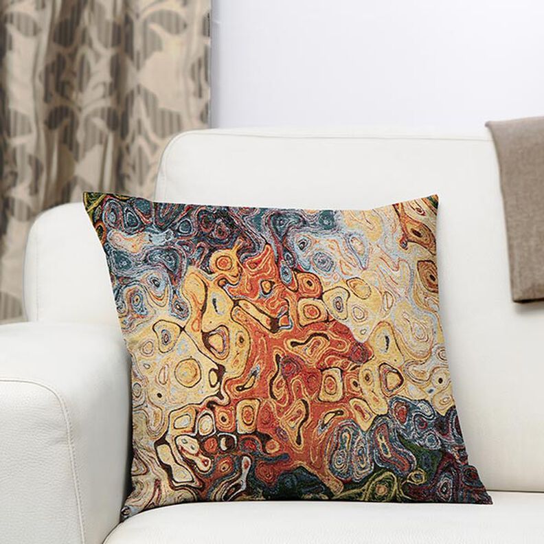 Jacquard Gobelin Art abstrait – bleu/rouge/jaune, image number 5
