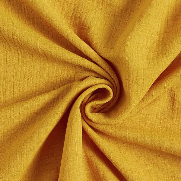 Bambou Tissu double gaze de coton Structure – jaune curry,  image number 1
