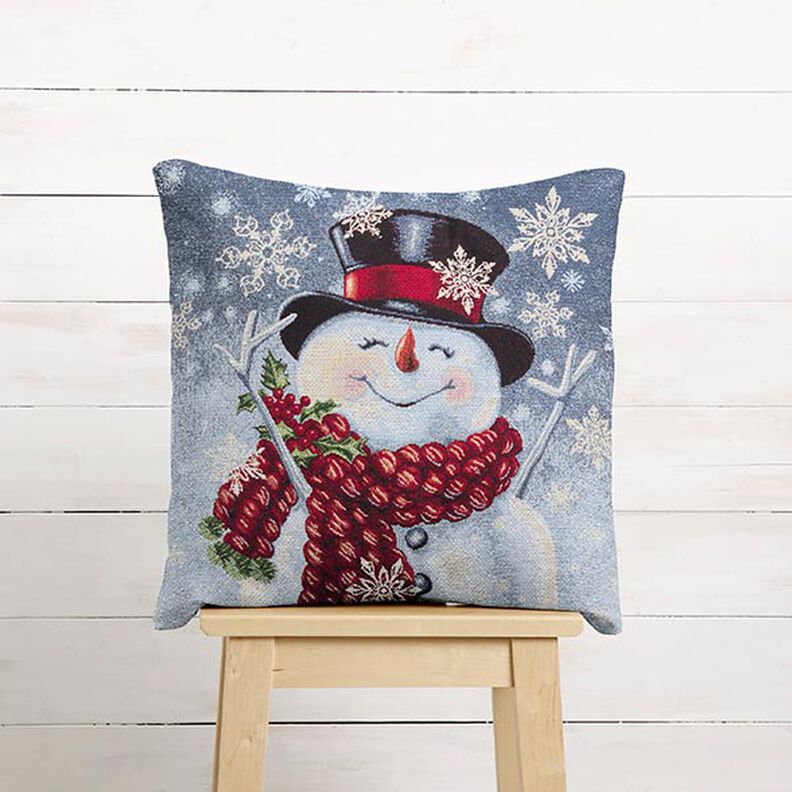 Panel Gobelin Lurex bonhomme de neige – blanc, image number 5