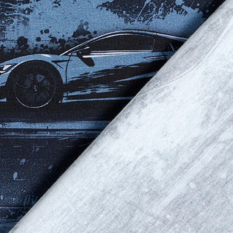 Jersey coton voiture de course Impression numérique – bleu noir,  image number 4