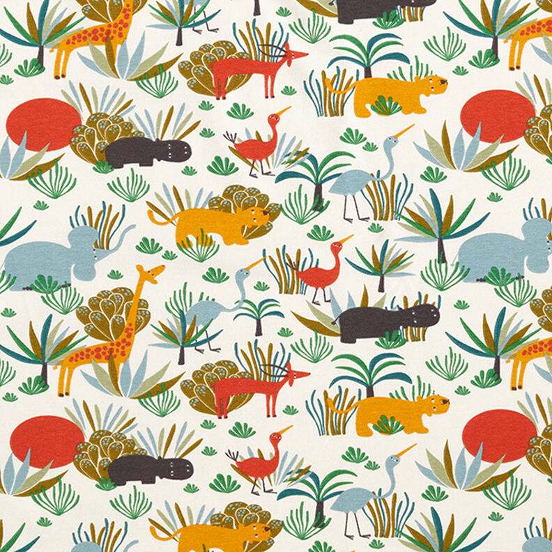 Jersey coton Animaux de la jungle curieux – nature,  image number 1