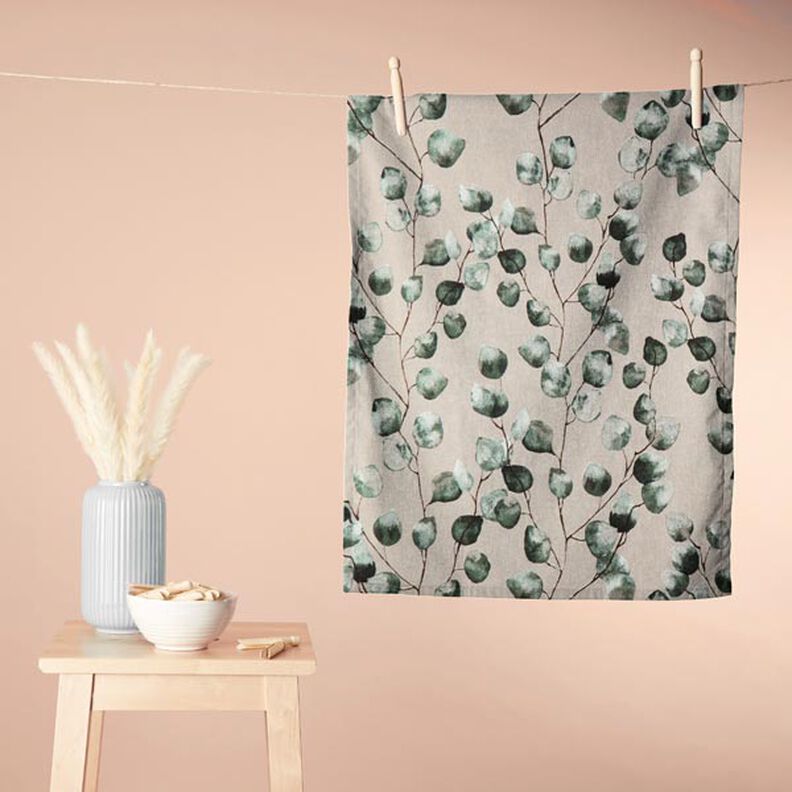 Tissu de décoration Semi-panama Eucalyptus – nature/menthe,  image number 6