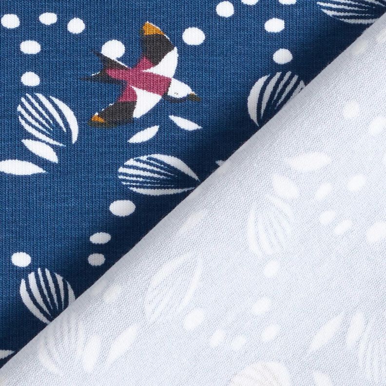 Jersey coton Hirondelles au dessus d'un pré – indigo, image number 4