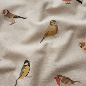Tissu de décoration Semi-panama Petits oiseaux de jardin – nature, 