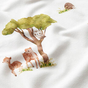 Jersey coton Animaux de la forêt Impression numérique – écru, 