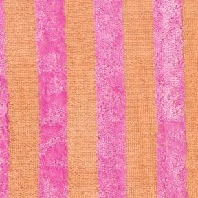 Tissu éponge Bambou Larges rayures – orange clair/rose vif, 