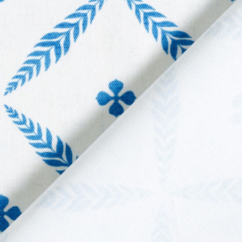Tissu de décoration Sergé coton Losanges élégants  – blanc/bleu,  image number 4