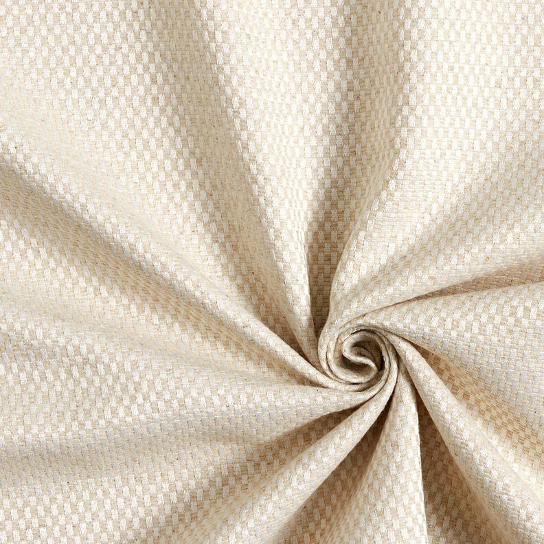 Tissu de d&eacute;coration Jacquard petit motif &agrave; carreaux &ndash; nature,  image number 1