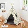 GOTS Tissu en coton cretonne animaux de la savane mignons – blanc,  thumbnail number 5