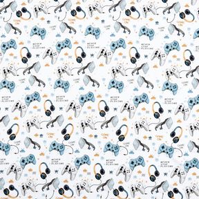 French Terry Sweat d’été Game On Impression numérique – blanc, 