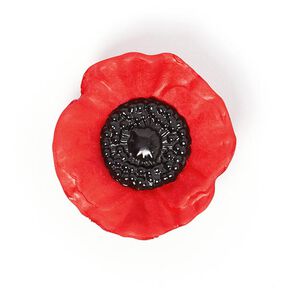 Bouton bijou Fleur de Coquelicot - rouge, 