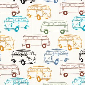 French Terry Sweat d’été bus colorés – écru, 