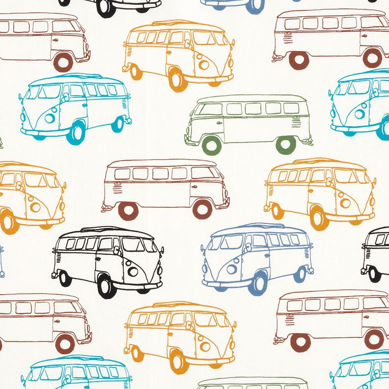 French Terry Sweat d’été bus colorés – écru, image number 1