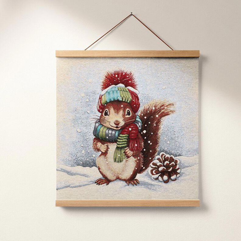 panneau décoratif Gobelin écureuil mignon – beige clair/bronze,  image number 6