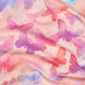 Jersey coton bunte Schmetterlinge Impression numérique | Poppy Fabrics – rosé/bleu, 