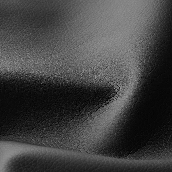 Tissu d’ameublement similicuir aspect naturel – noir,  image number 2