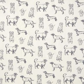 Tissu de décoration Canvas Chiens – crème/gris, 