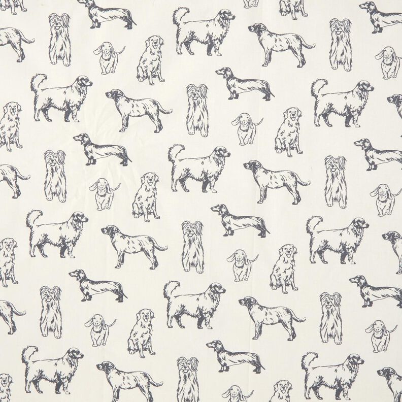 Tissu de décoration Canvas Chiens – crème/gris, image number 1