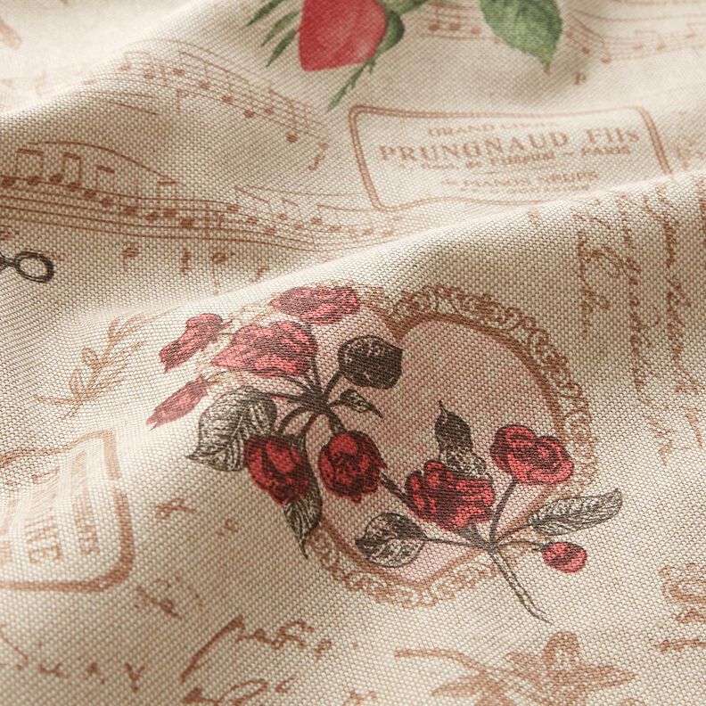 Tissu de décoration Semi-panama Collage romantique – nature/myrtille,  image number 2