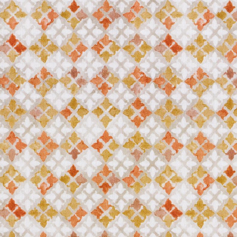Popeline coton Motif de carrelage oriental Impression numérique – gris brume/cuivre,  image number 1