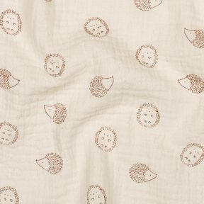 Tissu double gaze de coton Hérissons | Poppy Fabrics – nature/marron clair, 