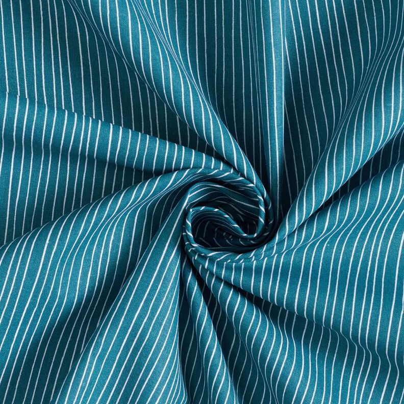 Tissu en coton Cretonne Lignes délicates – bleu/blanc,  image number 3